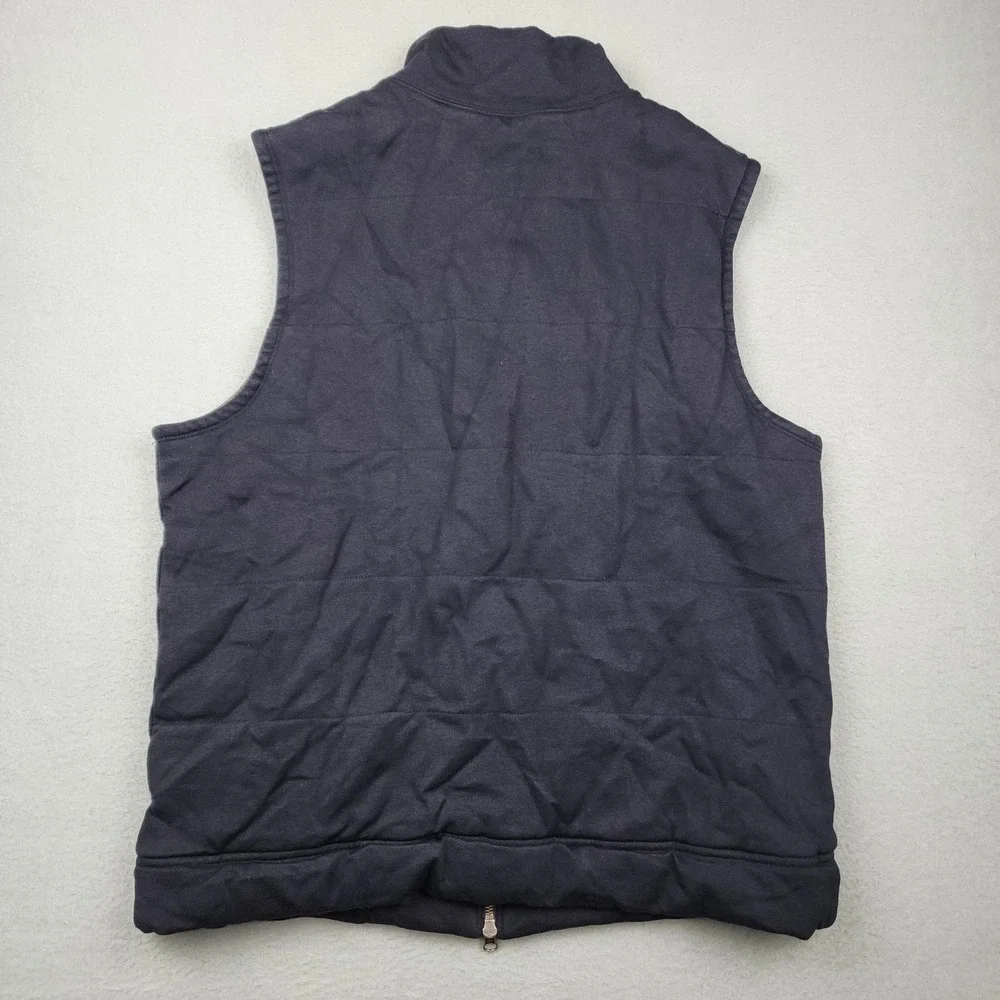Banana Republic Vest Mens Large Navy Blue Quilted Full Zip Insulated Casual
